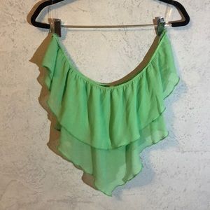 Off the shoulder crop flow top